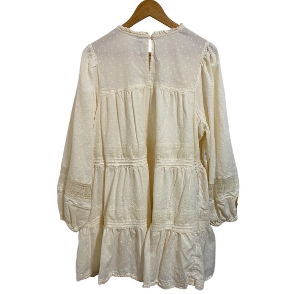 Old Navy Cream Boho Tiered Eyelet Lace Babydoll Dress Cottagecore Plus Size XXL - Picture 3 of 10